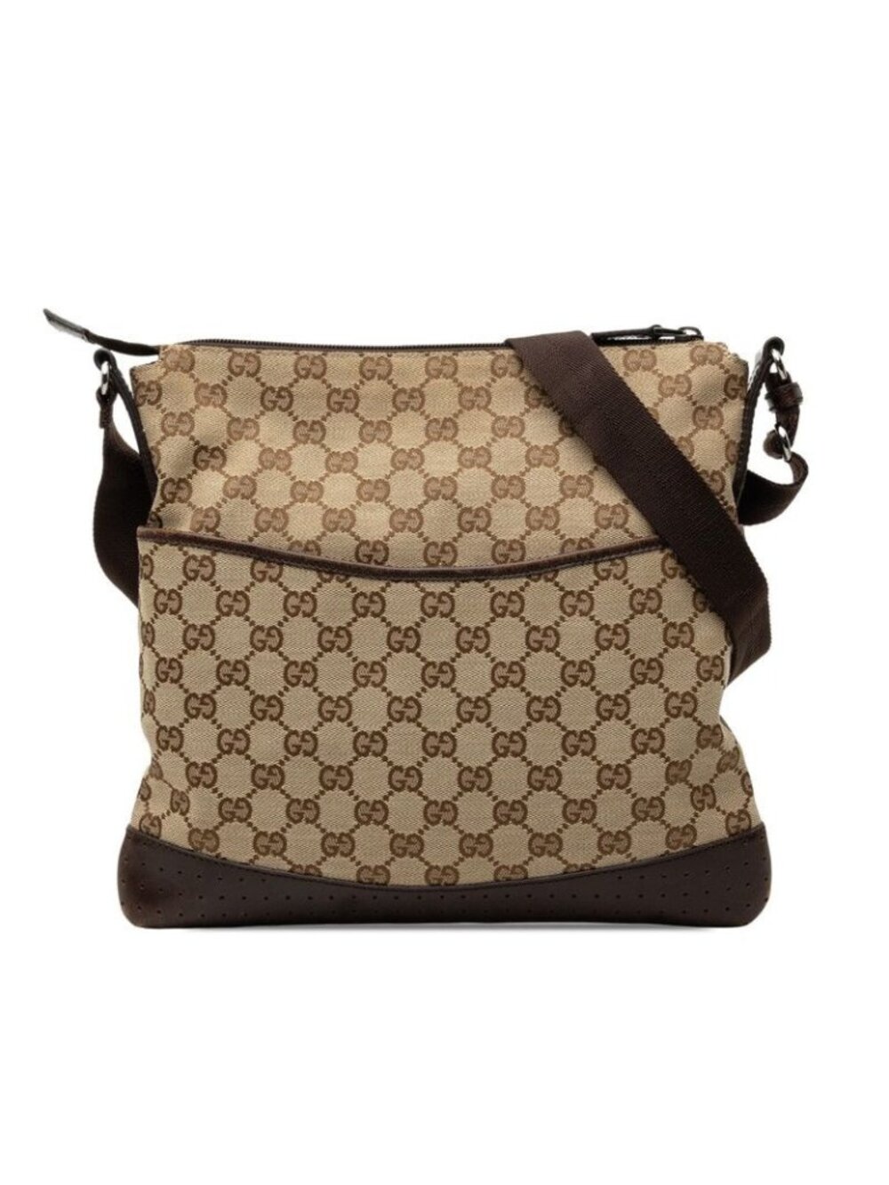 Gucci GG Canvas Crossbody Shoulder Bag Beige White